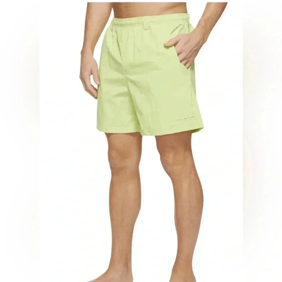 Columbia PFG Backcast Ⅲ Water Fishing Swim Shorts Neon Yellow Green Men’s size L - Picture 6 of 16